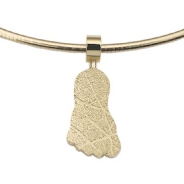 pendant, anhänger, hanger, footprint, Fussabdrück, voetafdruk, step, gold, goud, yellow, geel